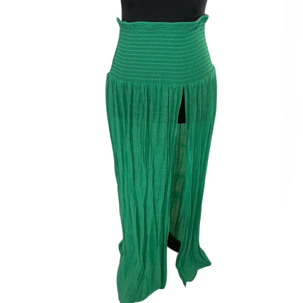 Green Swim Summer Beach Split Thigh Cover Up Skirt,dress